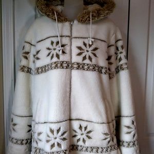 White/Brown Fur Winter Jacket